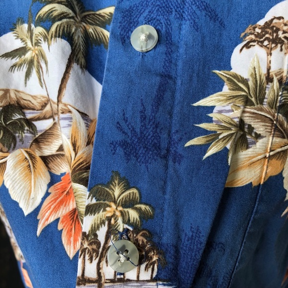 Mens saddlebred Hawaiian shirt size large short sleeve beach swimming button up - Picture 6 of 8